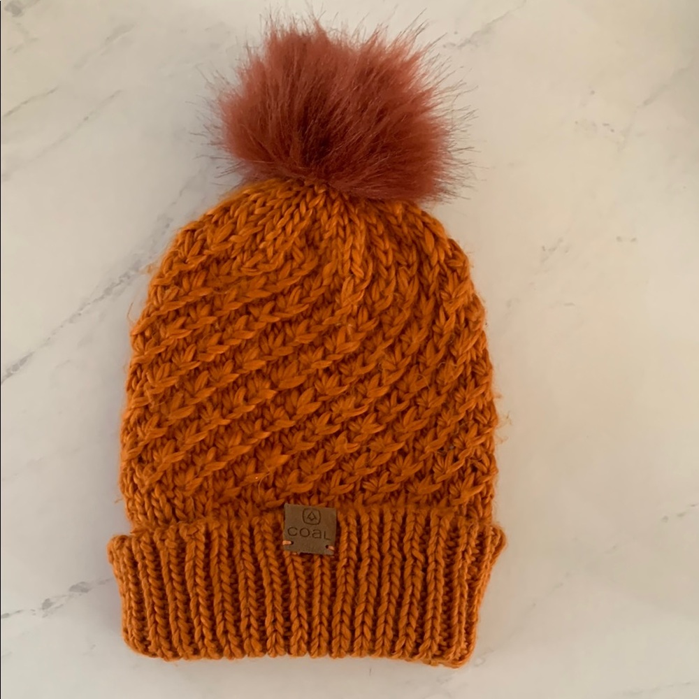 Coal Headwear Maizy Knit Faux Fur Pom Beanie Hat Winter Ski Snow Cozy